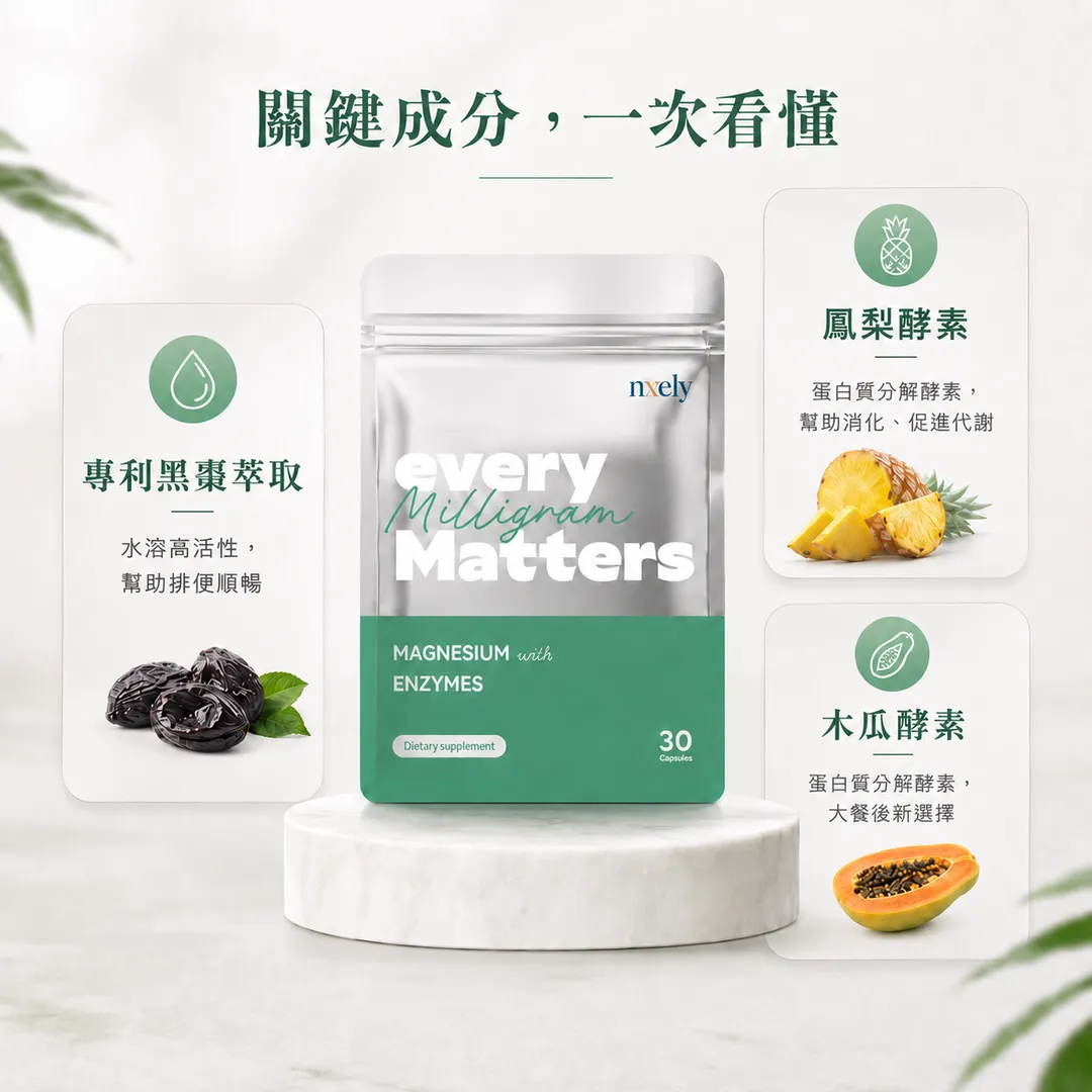 nxely 鎂酵素膠囊 商品說明 3